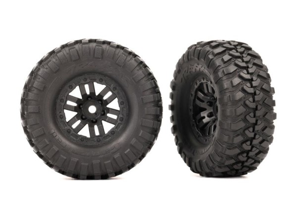Traxxas 9773 Tires & wheels, assembled (black 1.0" wheels, Canyon Trail 2.2x1.0" tires) (2), TRX-4M