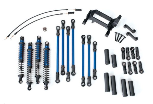 Traxxas 8140X Long Arm Lift Kit, TRX-4®, complete (includes blue powder coated links, blue-anodized shocks)