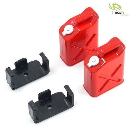 Thicon 20008 Jerrycan with holder 1:10 / 1:14 red, 2 pieces