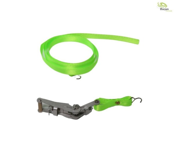 Thicon 20158 1:10 ratchet strap with stainless steel ratchet function, green