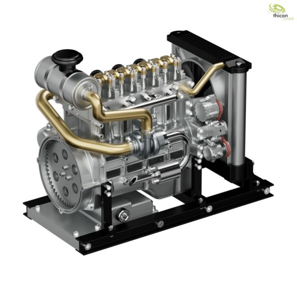 Thicon 21016 Diesel-Motor 4-Zylinder Metall, Bausatz