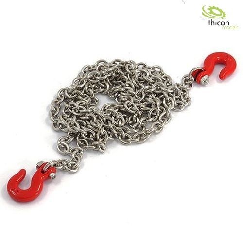 Thicon 20002 Metal hook in red with chain 96 cm long