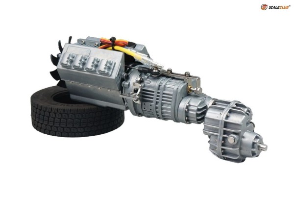Thicon 50390 Allradgetriebe 3-Gang, abschaltbar m. Motor,Lüfter,Schaltservo ScaleClub