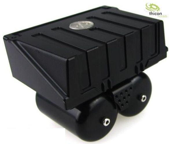 Thicon 50034 1:14 / 1:16 battery box with boilers made of aluminum black