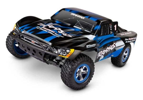 Traxxas 58034-8BLUE Slash blue 1/10 2WD Short-Course RTR Brushed, with battery and 4Ampere USB-C-Charger & Clipless