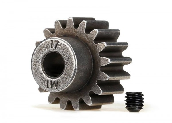 Traxxas 6490X Gear, 17-T pinion (1.0 metric pitch) (fits 5mm shaft)/ set screw (compatible with steel spur gears)