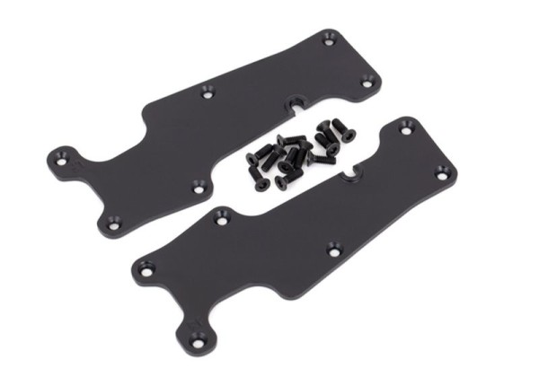 Traxxas 9633 Suspension arm covers, black, front (left and right)/ 2.5x8 CCS (12)