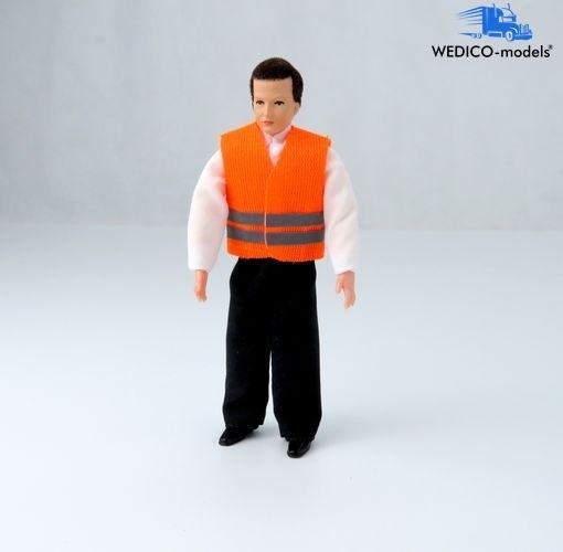 Wedico 2274 Truck driver "Jörg" with safety vest orange - bending figure