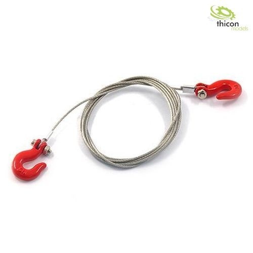 Thicon 20005 red powder coated Scale metal hook with steel cable