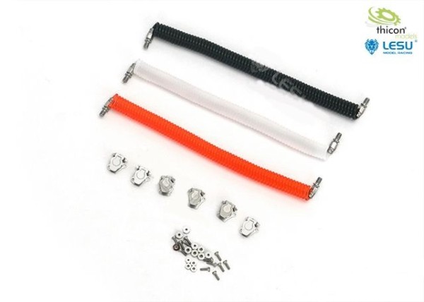 Thicon 50325 Druckluft-Kabel-Set rot/schwarz/weiß mit Anschlüssen