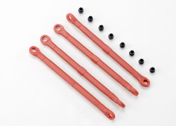 Traxxas 7138 Toe link, front & rear (molded composite) (red) (4)/ hollow balls (8)