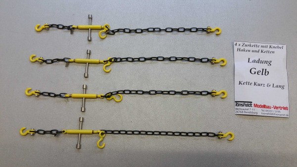 Tönsfeldt 030030 TMV 4 pcs Lashing chains with toggle for load, yellow