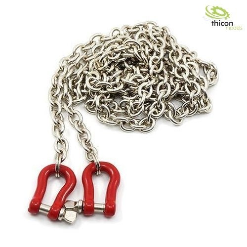 Thicon 20004 Shackle made of aluminum in red with steel chain 96 cm long