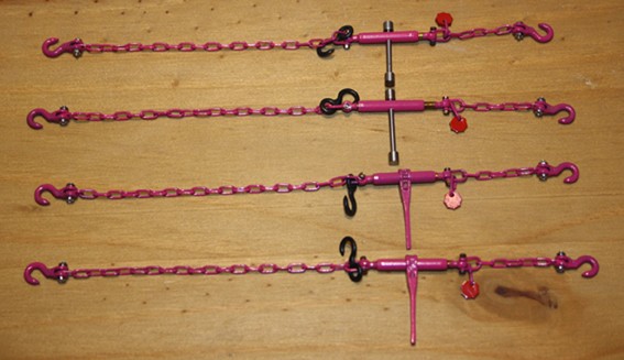 Tönsfeldt 030014 4 Stck. Rud Baumaschinenzurrkette mit Knebel, pink