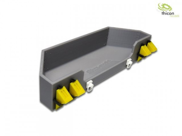 Thicon 50150 1:14 Box silver for low loader trailer with wheel chocks