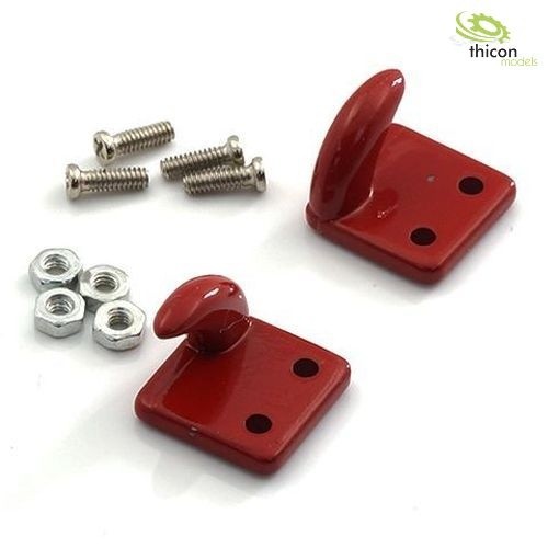 Thicon 20006 Red Hook with flange made of aluminum with mounting screws