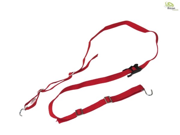 Thicon 20129 Textile lashing strap/tension belt in red with metal tension