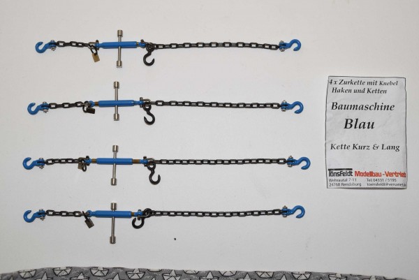 Tönsfeldt 030013 TMV 4 pcs Lashing chains with toggle for construction machinery, blue