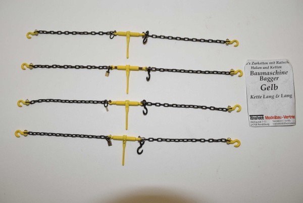 Tönsfeldt 030051 TMV 4 pcs Lashing chains with ratchet for excavator, yellow