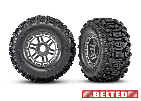 Traxxas 8979A Belted Tires & chrome wheels, assembled, glued (2) (TSM® rated)