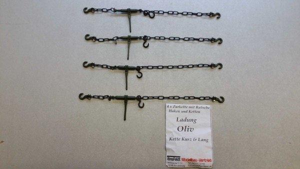 Tönsfeldt 030025 TMV 4 pcs Lashing chains with ratchet for load, olive