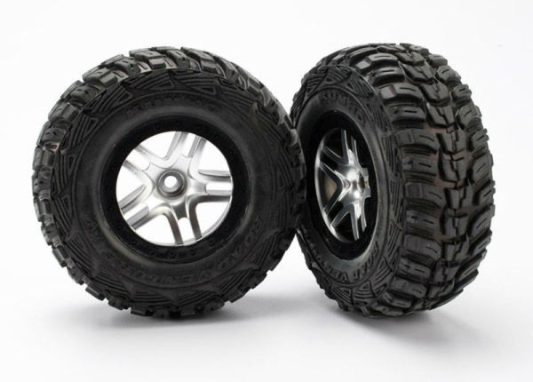 Traxxas 5882R Tire & wheel assy, glued (S1 compound) ( wheels, Kumho tires, foam inserts) (2) (2WD front)