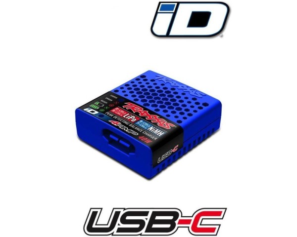 Traxxas TRX2985 USB-C-Multi-Chemistry Charger 40W NiMH/LIPO with battery iD recognition