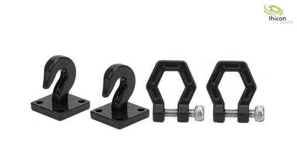 Thicon 20135 Metal hook and hexagon shackle set, black