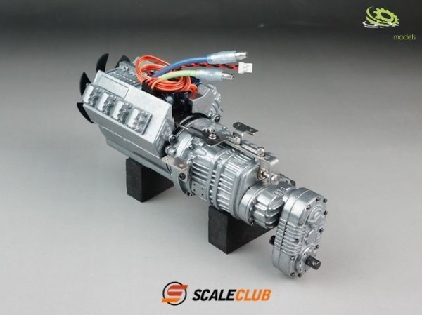 Thicon 50230 Scale Allradgetriebe 3-Gang mit Motor,Lüfter und Schaltservo ScaleClub