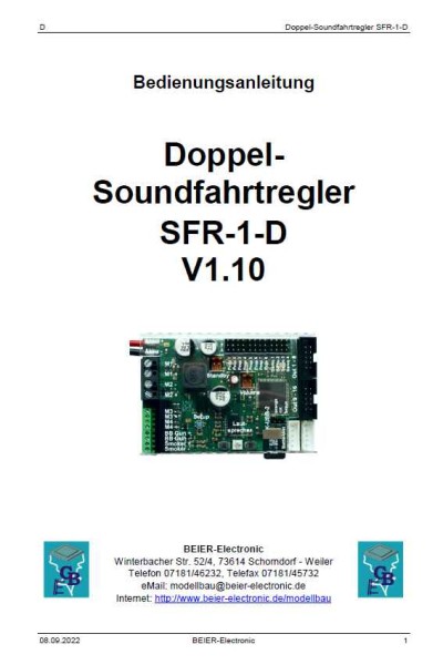 Beier manual for SFR-1-D