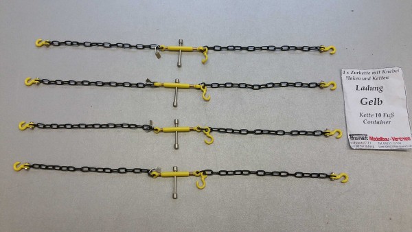 Tönsfeldt 030041 TMV 4 pcs Lashing chains with toggle for 10 feet container, yellow