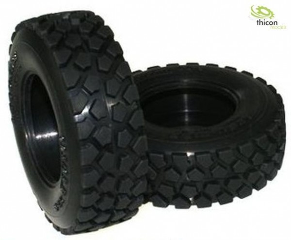 Thicon 50022 1:14 Wide Tire ?terrain? with inserts couple