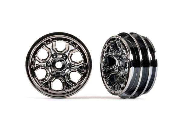 Traxxas 9770-BLKCR Wheels, 1.0" (black chrome) (2), RX-4M