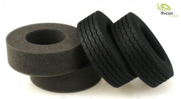 Thicon 50024 1:14 Tires road wide with inserts, pair