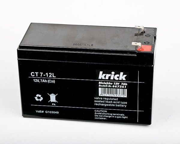 Krick 667261 LEAD BATTERIES 12 V,7,0 AH