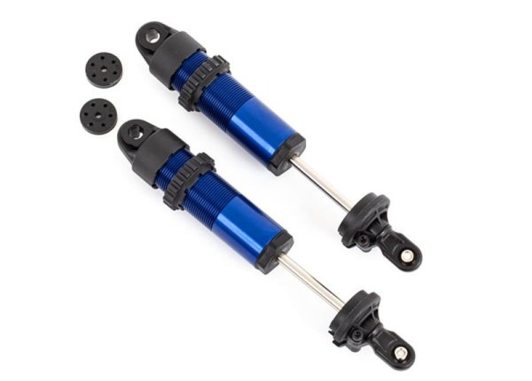 Traxxas 9661 Shocks, GT-Maxx®, long, aluminum (blue-anodized) (fully assembled w/o springs) (2)