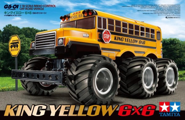 Tamiya 300058653 1:18 RC King Yellow 6x6 Bus (G6-01)