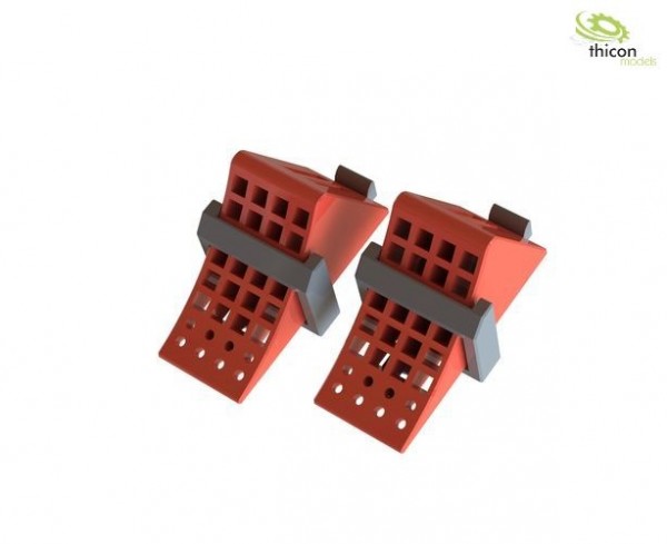 Thicon 50088 1:14 Wheel chocks red with holder black 2 pieces