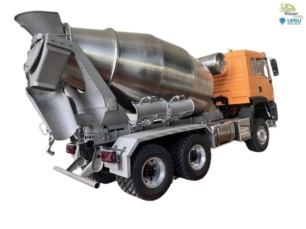 Thicon 55057 1:14 concrete mixer body made of stainless steel for 3-axle