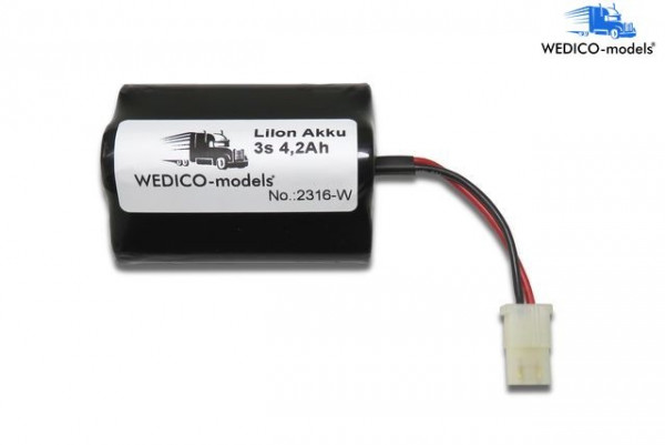 Wedico 2316 Fahrakku 11,1V 4,2Ah LiIon mit AMP und Schutz-Elektronik
