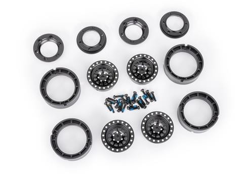 Traxxas 9881-BLK Wheels, 1.0, 6061-T6 aluminum (black-anodized)