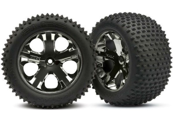 Tires & wheels, assembled, glued (2.8") (All-Star black chrome wheels, Alias® tires, foam inserts) (rear) (2)