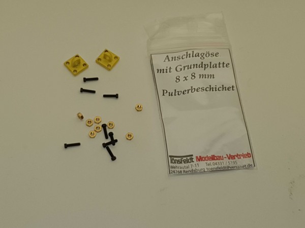 Tönsfeldt 030406 2 TMV Anschlagpunkt Grundplatte 8×8 Öse klein für Anschlaghaken, gelb