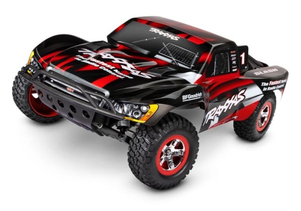 Traxxas 58034-8RED Slash red 1/10 2WD Short-Course RTR Brushed, with battery and 4Ampere USB-C-Charger & Clipless