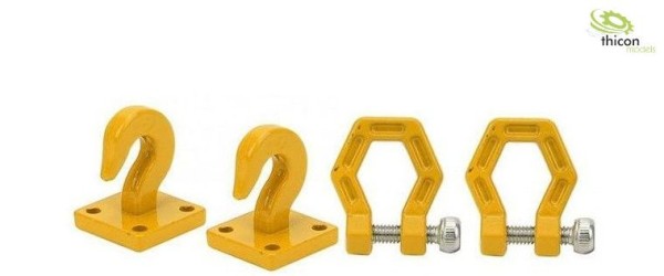 Thicon 20134 Metal hook and hexagon shackle set, yellow
