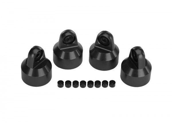 Traxxas 7764X Shock caps, aluminum (hard-anodized, PTFE-coated), GTX shocks (4)/ spacers (8)