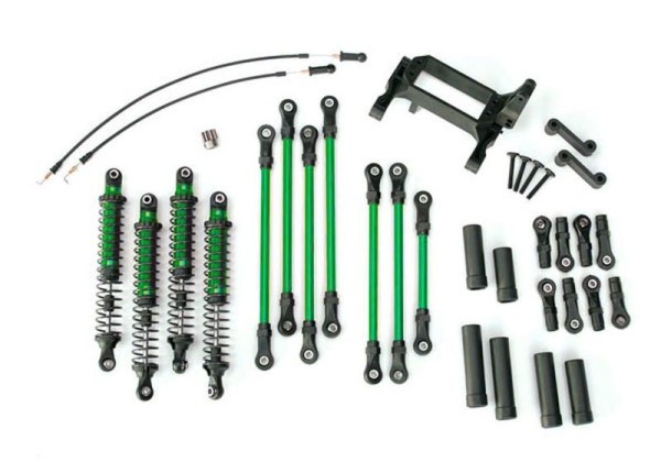 Traxxas 8140-GRN Long arm lift kit, TRX-4®, complete (includes green powder coated links, green-anodized shocks)