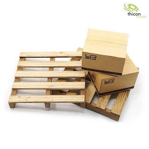 Thicon 20020 Wooden pallets with cardboard boxes, 2 pieces