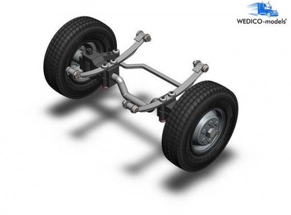 Wedico 104 Vorderachse für Standard-Fahrgestelle mit Lenkung und Rädern