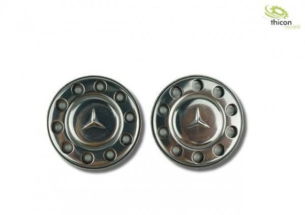 Thicon 50138 1:14 Hub cover for Euro rims with star in stainless steel